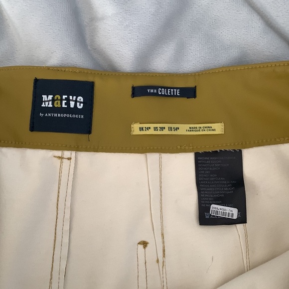 ANTHROPOLOGIE MAEVE COLETTE CROPPED WIDE LEG PANTS PEA GREEN 20W WIDE LEG VEGAN - Picture 7 of 9